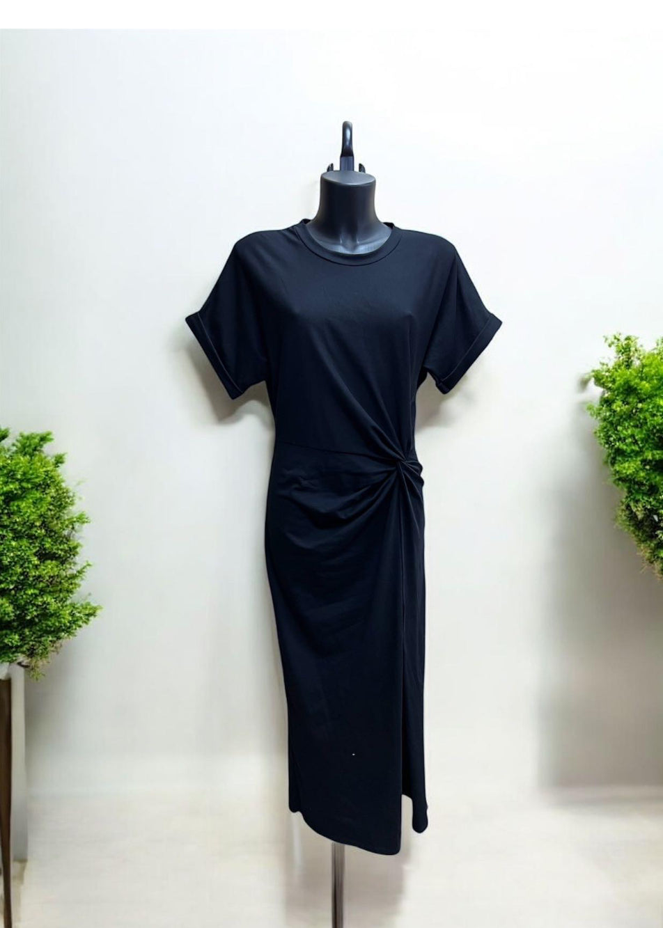 The Lotty twist front day dress (black)