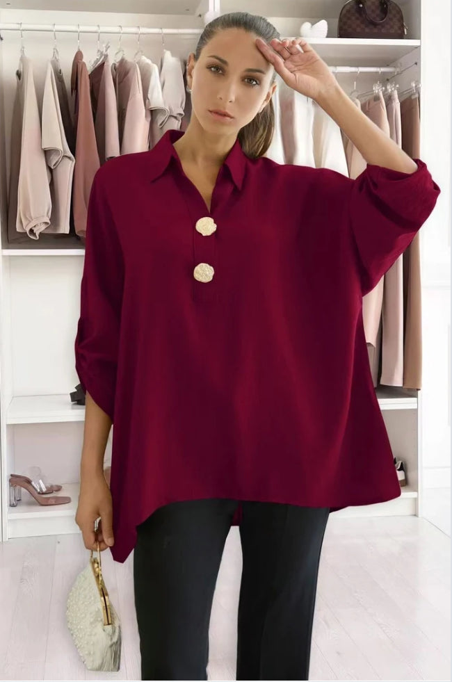 The Margo Burgundy Blouse