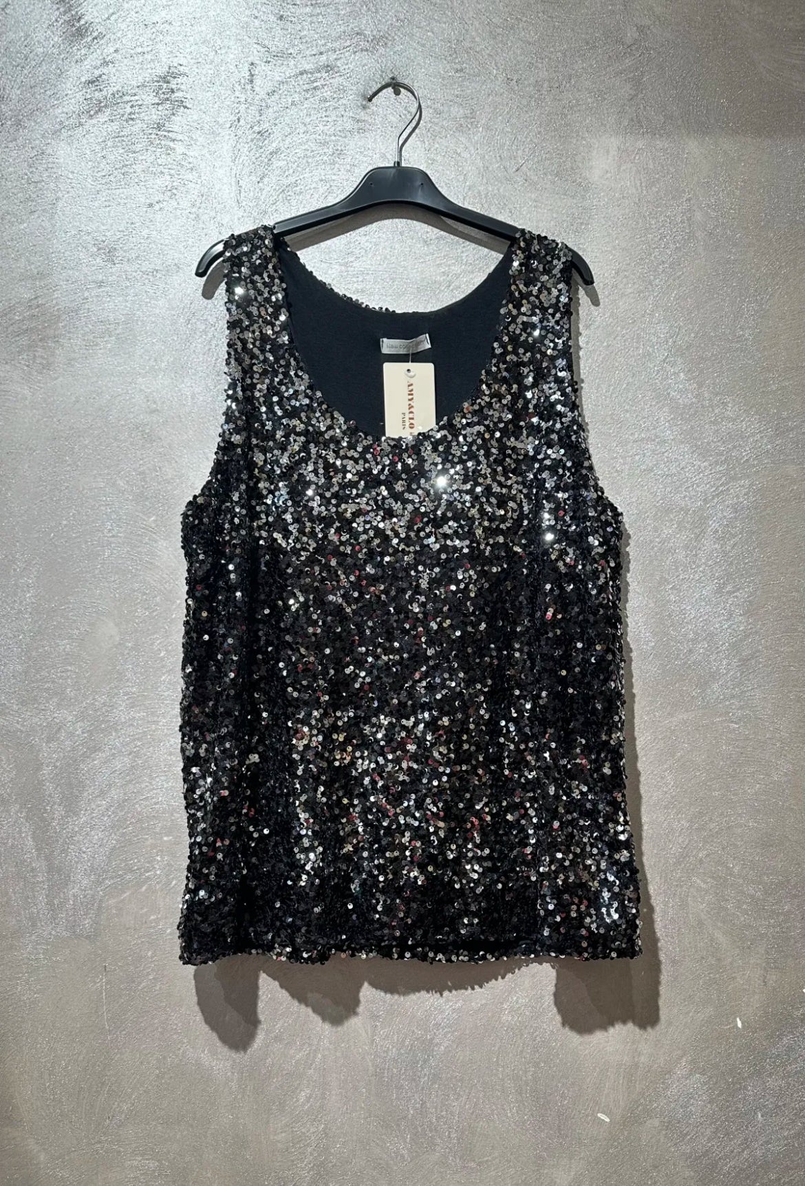 The Sylvannah lined Tank top ( black and silver )