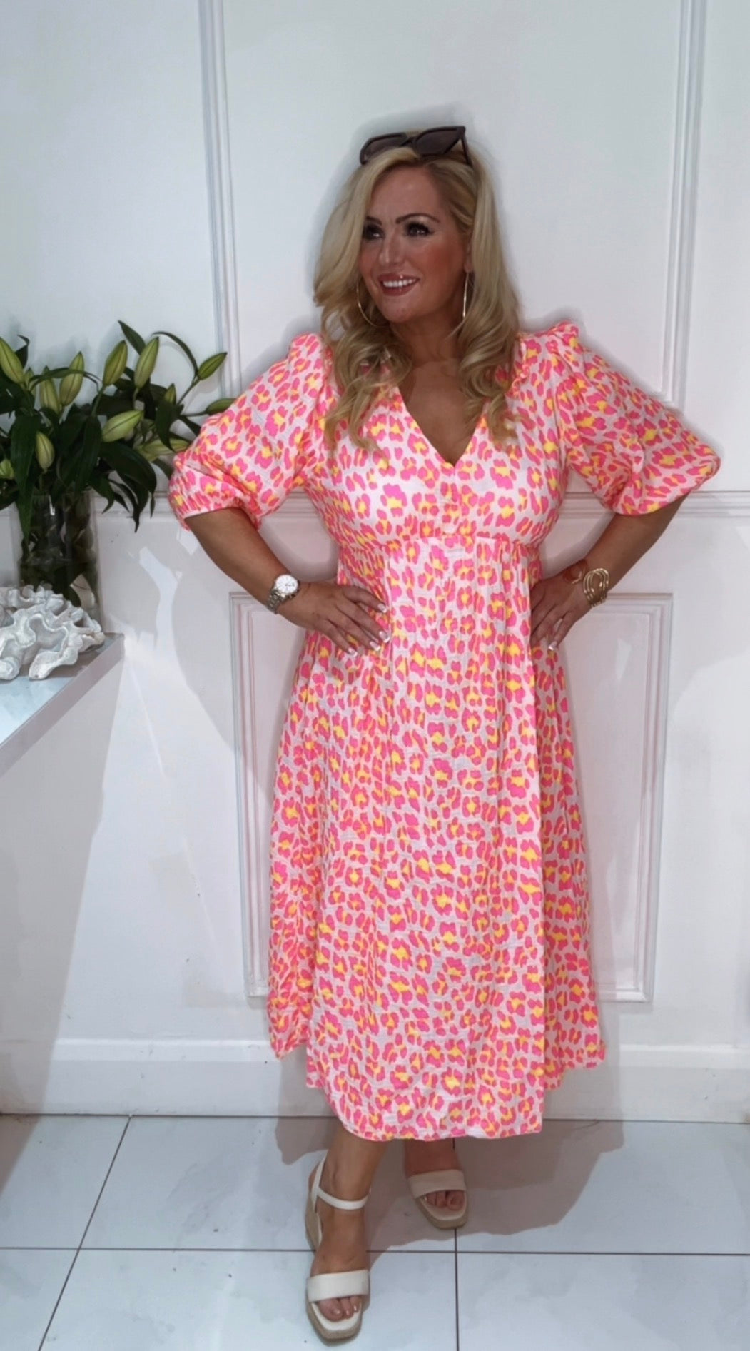 The Phoebe Dress (pink & fluorescent yellow)