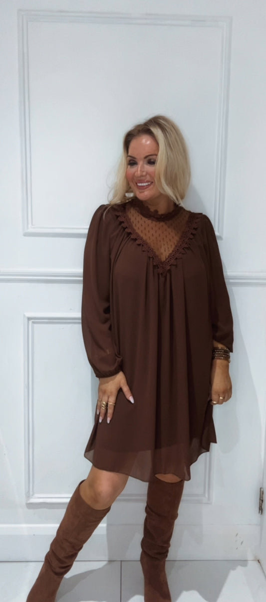 The Harper Dress (brown)