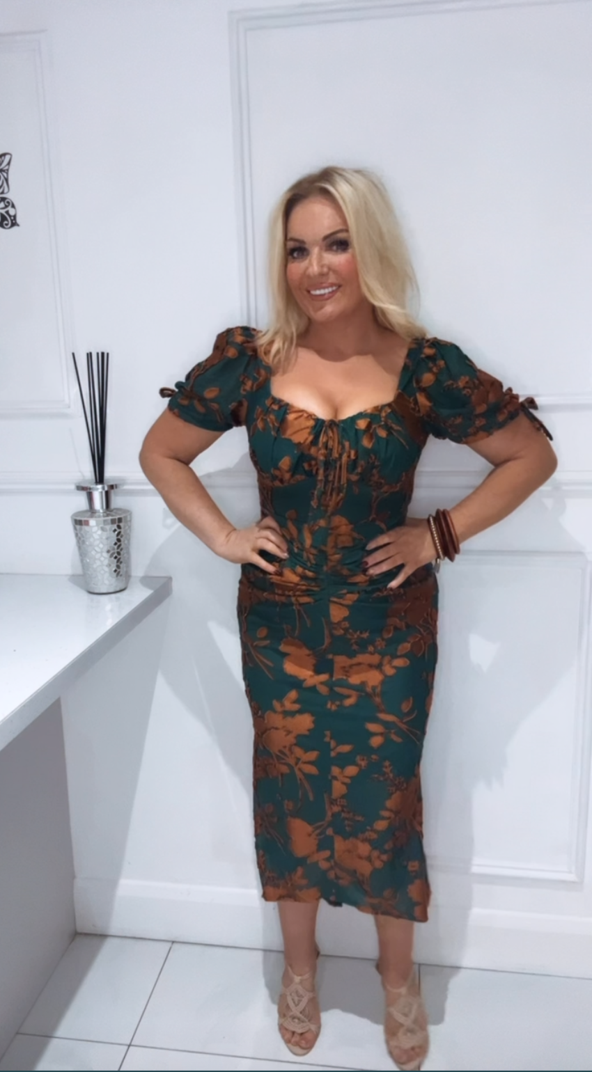 The Venus Ruched Midi Dress