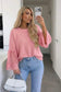 The Monica Sweater lace sleeve pink
