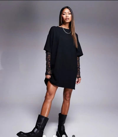 Sami Lace sleeve casual Dress