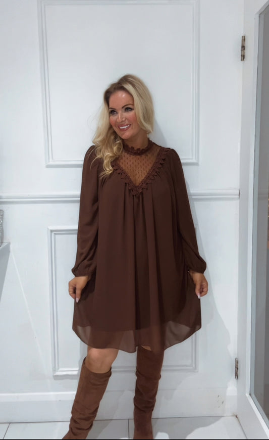 The Harper Dress (brown)
