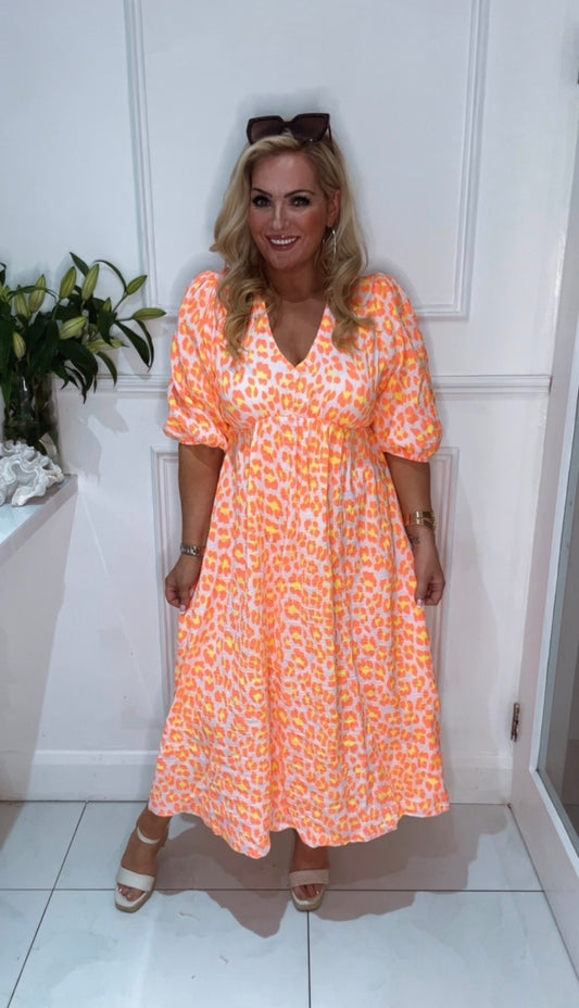 The Phoebe Dress ( orange & yellow )