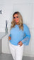 The Monica Sweater lace sleeve Blue