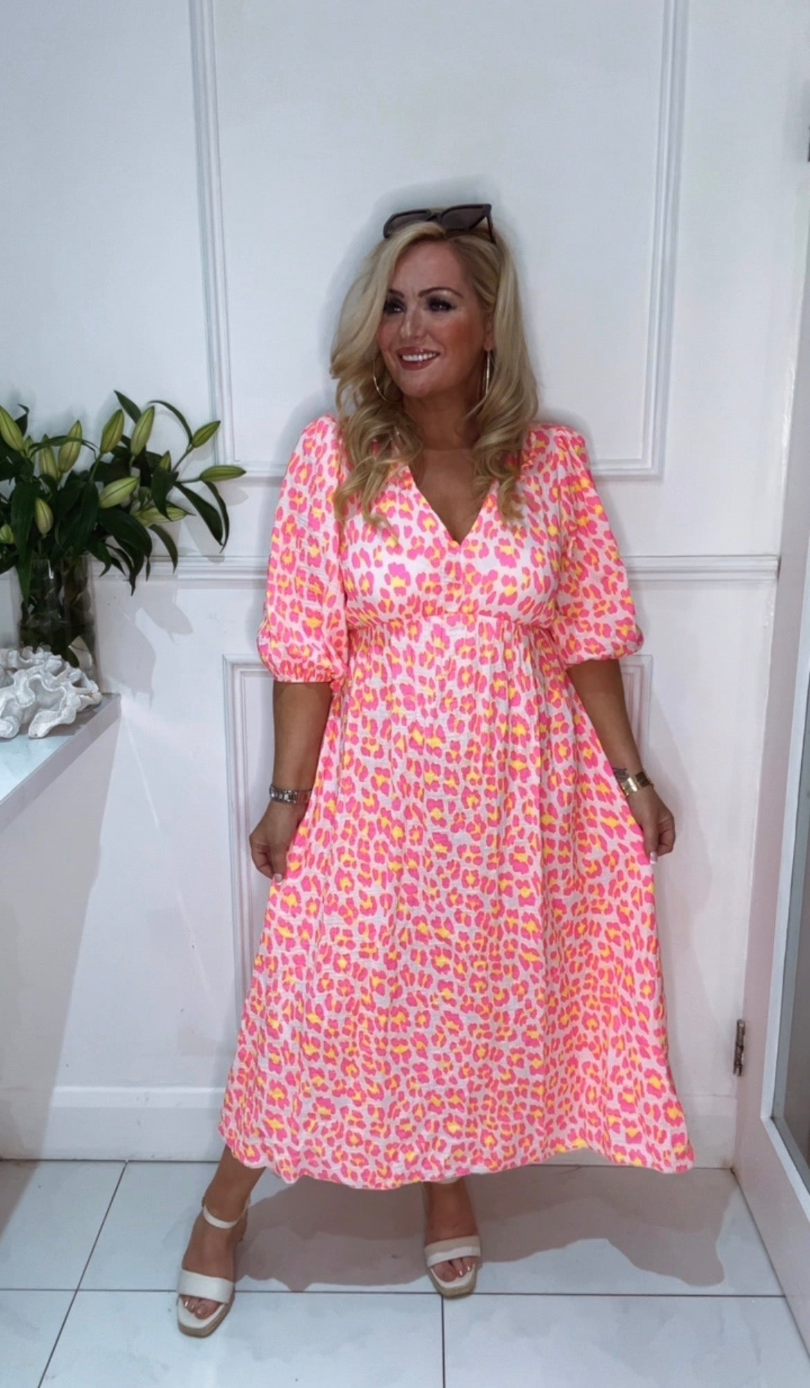 The Phoebe Dress (pink & fluorescent yellow)