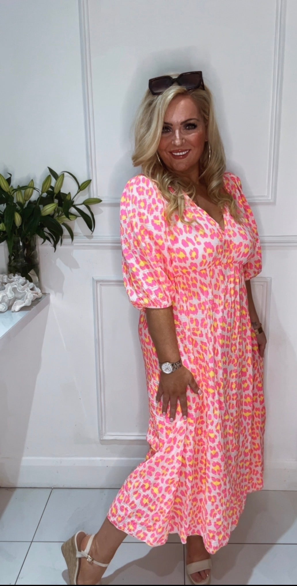 The Phoebe Dress (pink & fluorescent yellow)