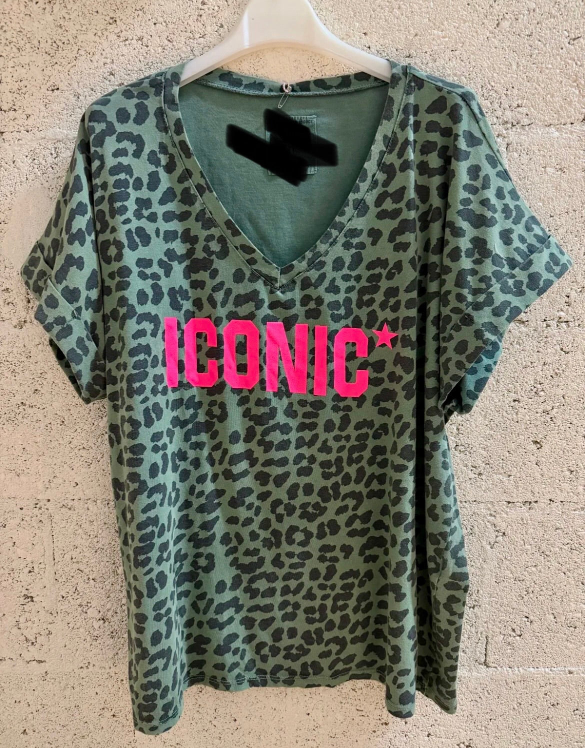 Neon Leopard print ICONIC t-shirt Green