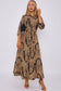Lacey Chevron Print Dress with Pockets and belt