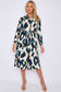Ella Emerald leopard print textured midi shirt dress